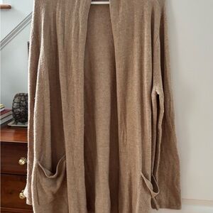 LOFT Tan Open-Front Cardigan